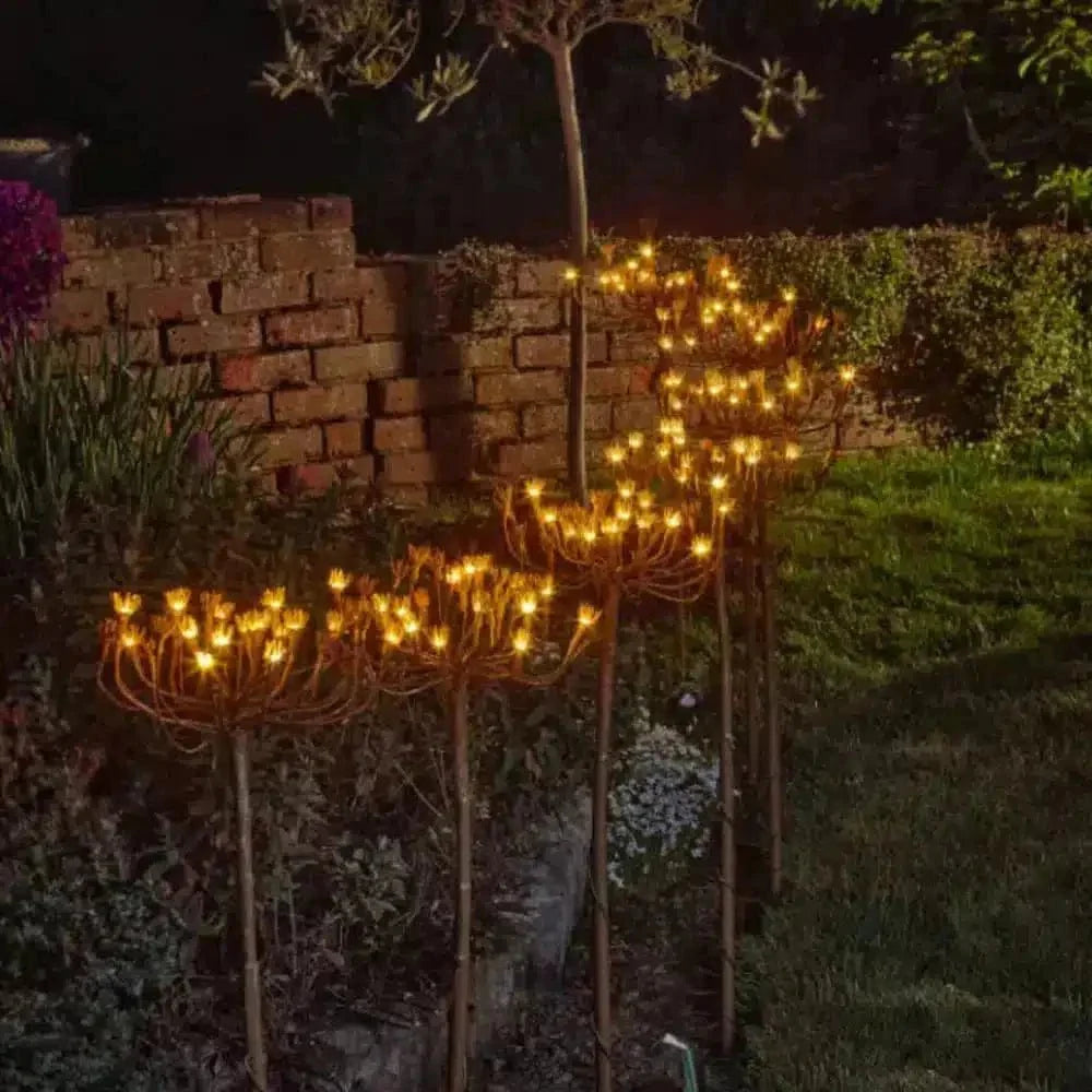 Wild Fennel Solar Garden Lights 6-Pack | LED Botanical Outdoor Stake Lights | Decorative Solar Landscape Lighting | 40 Inch Ambient Yard Lights