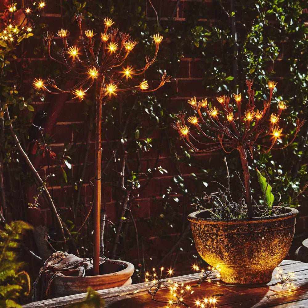 Wild Fennel Solar Garden Lights 6-Pack | LED Botanical Outdoor Stake Lights | Decorative Solar Landscape Lighting | 40 Inch Ambient Yard Lights