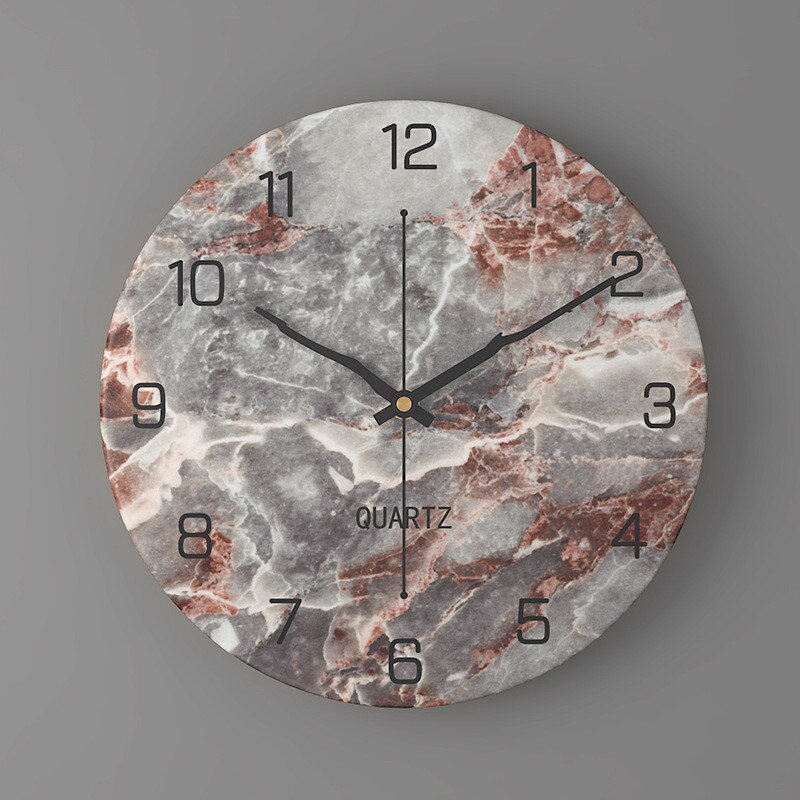 Modern Marble Look Wall Clock 30 cm for Living Room Decor | Silent Quartz Movement | Elegant Minimalist Design