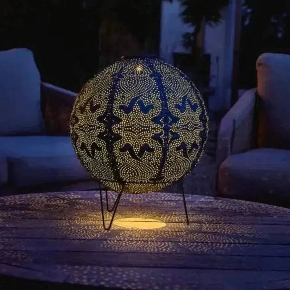 Solar Lantern Globe DesignSolar Lantern Globe Outdoor Light Marrakech Design | Decorative Hanging Garden Lamp | Tyvek & Metal | Automatic Dusk to Dawn Lighting