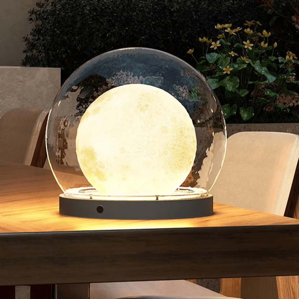 Outdoor Solar Column Light for Garden & Pathway | Moon-Shaped IP65 Waterproof Lamp | Stainless Steel LED | 20–40cm
