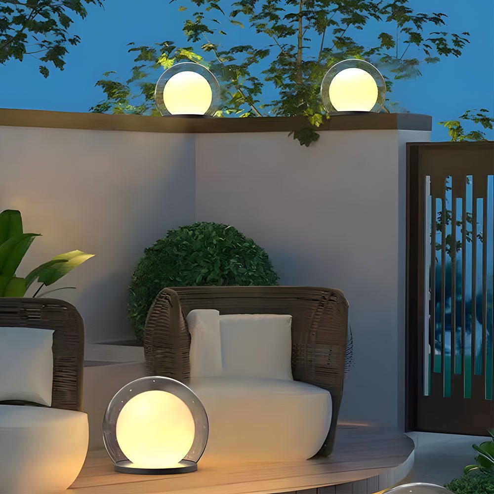 Outdoor Pillar Lamp Modern Moonlight Garden Light | IP65 Waterproof Stainless Steel Acrylic | E27 LED Wired Solar Option