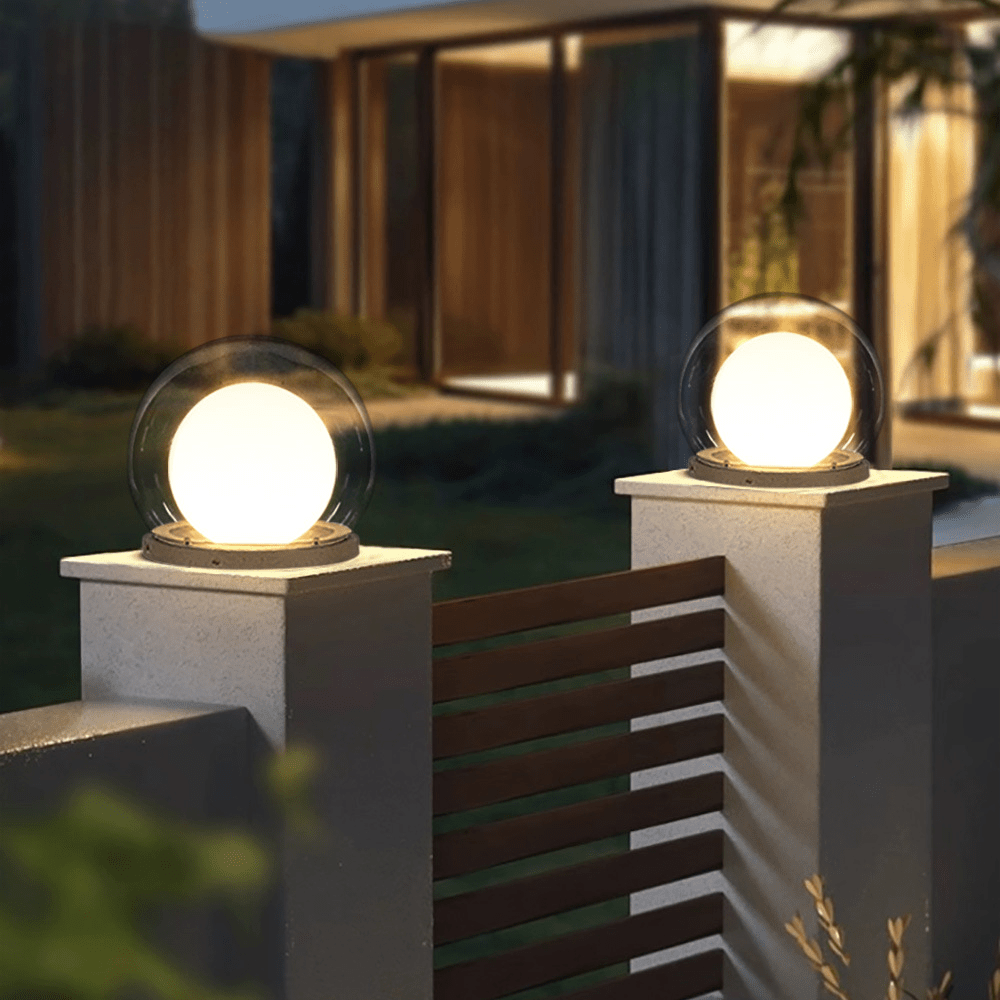 Outdoor Pillar Lamp Modern Moonlight Garden Light | IP65 Waterproof Stainless Steel Acrylic | E27 LED Wired Solar Option