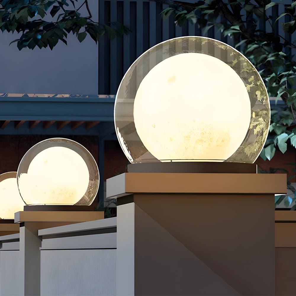 Outdoor Pillar Lamp Modern Moonlight Garden Light | IP65 Waterproof Stainless Steel Acrylic | E27 LED Wired Solar Option
