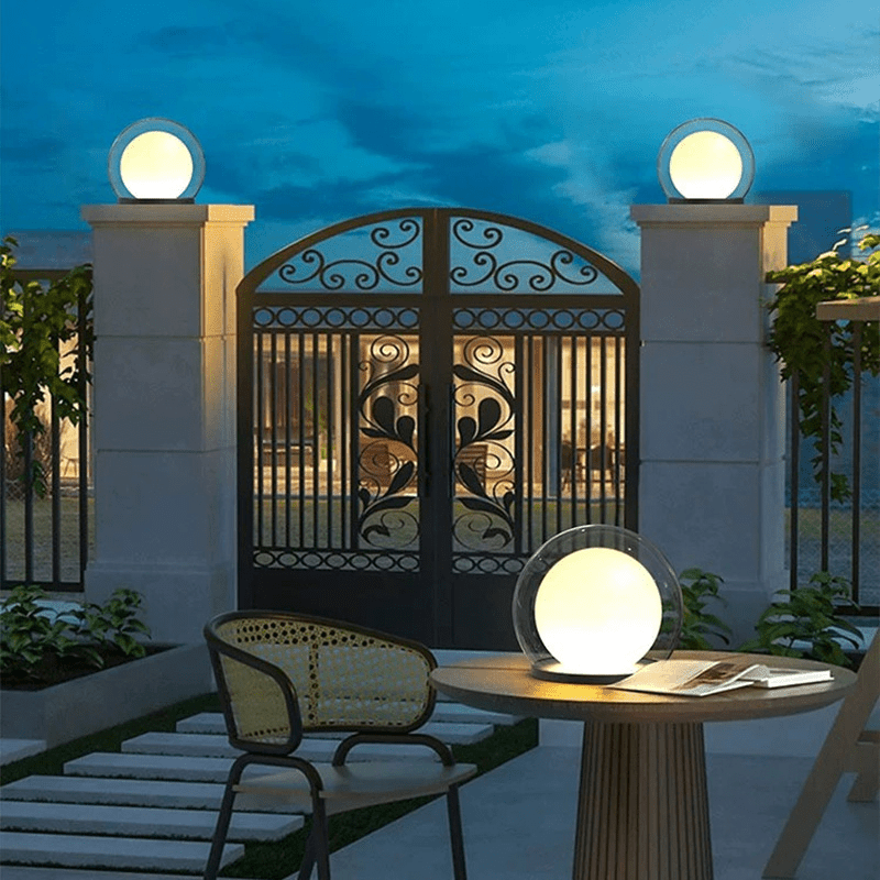 Outdoor Pillar Lamp Modern Moonlight Garden Light | IP65 Waterproof Stainless Steel Acrylic | E27 LED Wired Solar Option